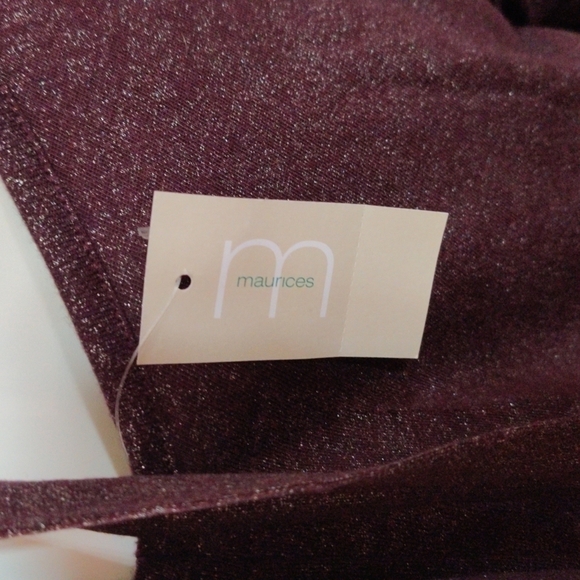 SZ M Unique Top With Crisscross Tie Brown Plum - Picture 5 of 7